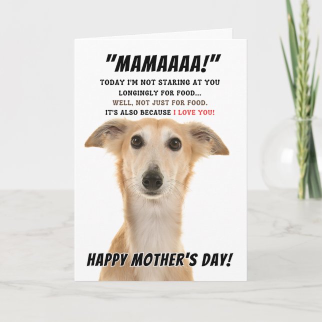 Tarjeta De Agradecimiento Deseos del día de la madre Saluki (Anverso)