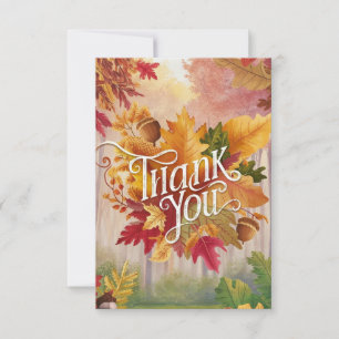 Tarjeta De Agradecimiento Deseos editables otoño