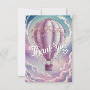Tarjeta De Agradecimiento Deseos simples Globo de aire caliente