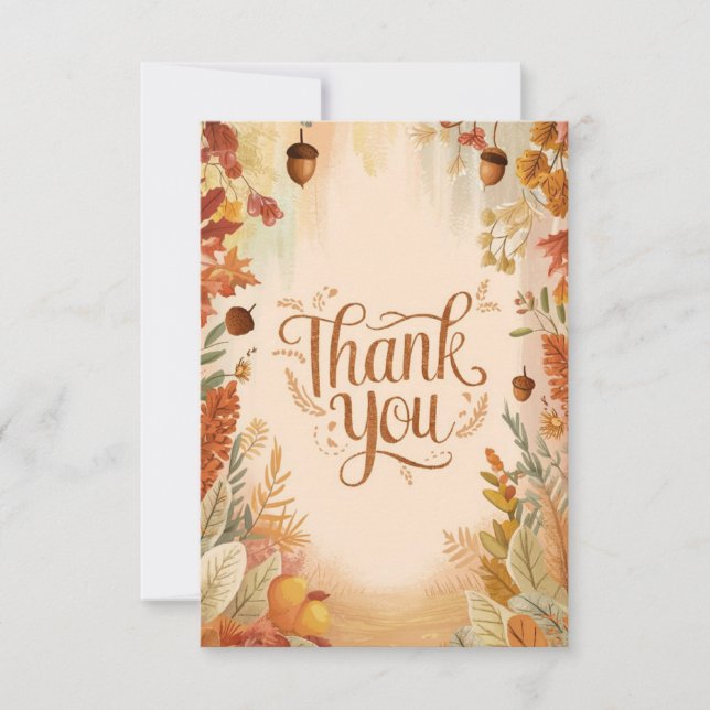 Tarjeta De Agradecimiento Deseos simples otoño (Anverso)