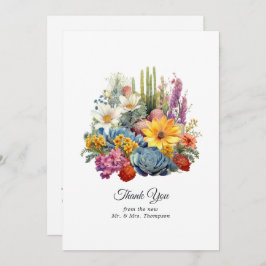 Tarjeta De Agradecimiento Desert Hues Floral Boda