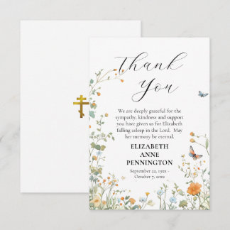 Tarjeta De Agradecimiento Desert Wildflowers Orthodox Christian Funeral