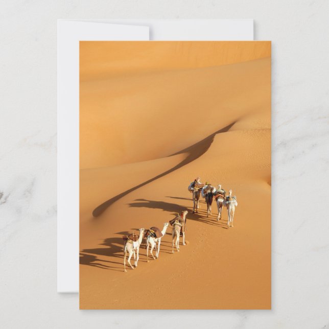 Tarjeta De Agradecimiento Deserts | Tuareg Walk with Camels (Anverso)