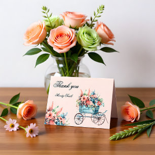 Tarjeta De Agradecimiento Desfile Floral de la Feria: Carrito de Regalos par
