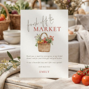 Tarjeta De Agradecimiento Desfile Nupcial Fresco del Mercado