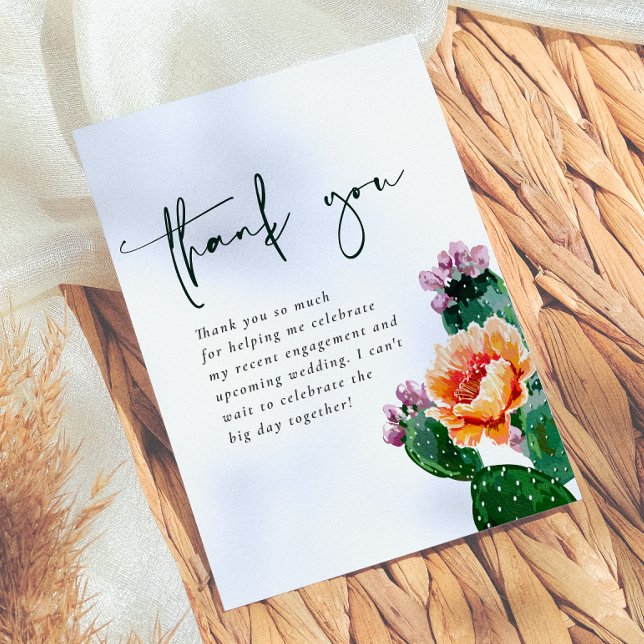 Tarjeta De Agradecimiento Desierto Boho Cactus y Flores Fiesta de Despedida  (Subido por el creador)