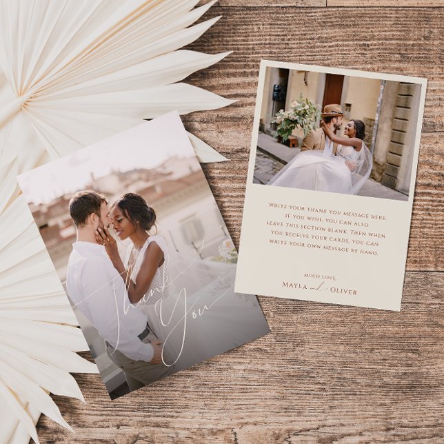 Tarjeta De Agradecimiento Desierto caprichoso | Foto plana Beige (Subido por el creador)