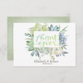 Tarjeta De Agradecimiento Desierto de acuarela Cactus Suculents Dots