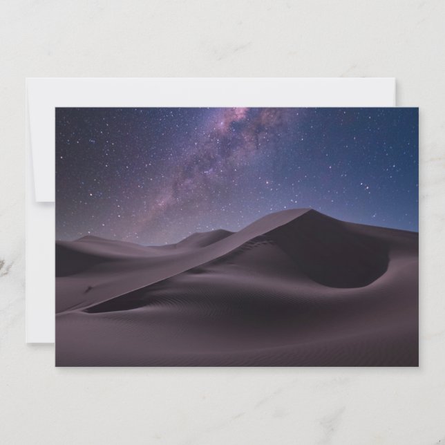 Tarjeta De Agradecimiento Desiertos | Vía Láctea Starry Sky Sand Dune Dubai (Anverso)