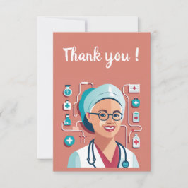 Tarjeta De Agradecimiento design sympa pour remercier les infirmières