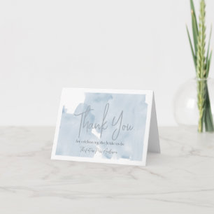Tarjeta De Agradecimiento Despedida de Soltera Acuarela Cielo Azul
