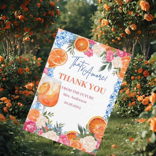 Tarjeta De Agradecimiento Despedida de soltera al estilo mediterráneo con az (Subido por el creador)