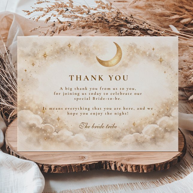Tarjeta De Agradecimiento Despedida de soltera Arco Dorado Celestial (Subido por el creador)