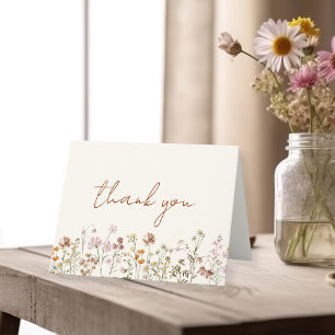 Tarjeta De Agradecimiento Despedida de soltera bohemio caprichosa de flores 