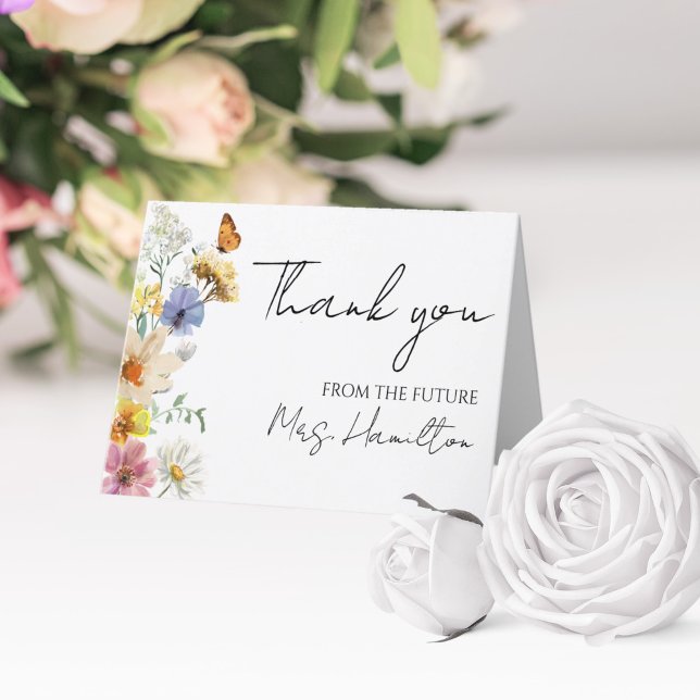 Tarjeta De Agradecimiento Despedida de soltera bohemio de flores silvestres  (Subido por el creador)