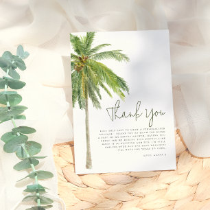 Tarjeta De Agradecimiento Despedida de Soltera Bohemio Tropical Minimalista