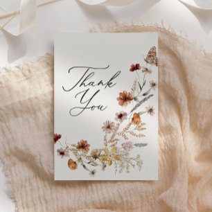 Tarjeta De Agradecimiento Despedida de soltera boho con flores silvestres