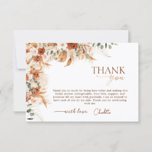 Tarjeta De Agradecimiento Despedida de Soltera Boho Terracota Audaz y Brilla