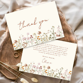 Tarjeta De Agradecimiento Despedida de soltera caprichosa de flores silvestr