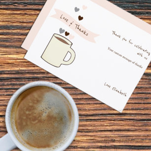 Tarjeta De Agradecimiento Despedida de soltera con café