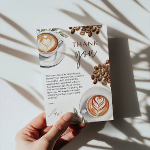 Tarjeta De Agradecimiento Despedida de Soltera con Café - El Amor está en In