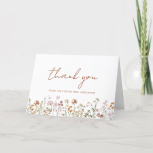 Tarjeta De Agradecimiento Despedida de soltera con flores silvestres Gracias