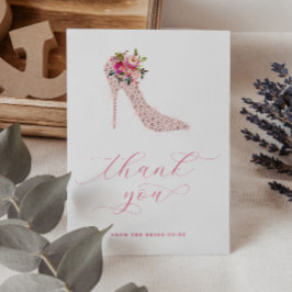 Tarjeta De Agradecimiento Despedida de soltera con guión rosa