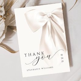 Tarjeta De Agradecimiento Despedida de soltera con lazo blanco