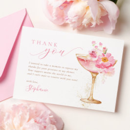 Tarjeta De Agradecimiento Despedida de soltera con Petals Prosecco