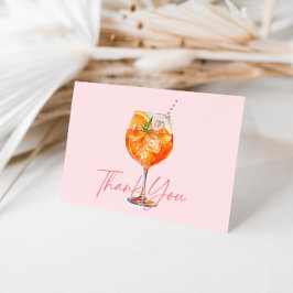 Tarjeta De Agradecimiento Despedida de Soltera con Spritz de Aperol Rosa Acu