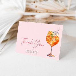 Tarjeta De Agradecimiento Despedida de soltera con Spritz de Aperol Rosa Cla
