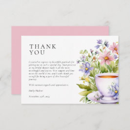 Tarjeta De Agradecimiento Despedida de soltera con té floral