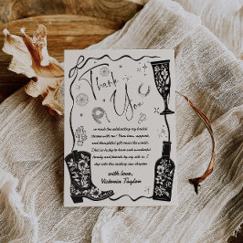 Tarjeta De Agradecimiento Despedida de soltera con tema de país occidental