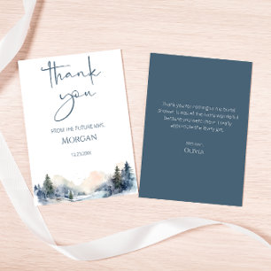 Tarjeta De Agradecimiento Despedida de soltera de bosque rústico de invierno