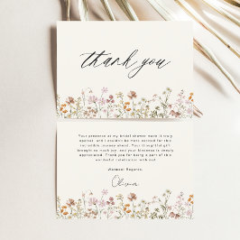 Tarjeta De Agradecimiento Despedida de soltera de flores silvestres de terra