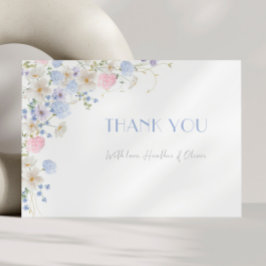 Tarjeta De Agradecimiento Despedida de soltera de flores silvestres púrpura 