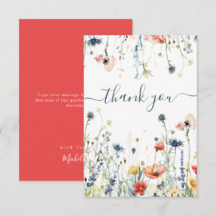 Tarjeta De Agradecimiento Despedida de Soltera de Flores Silvestres Vibrante