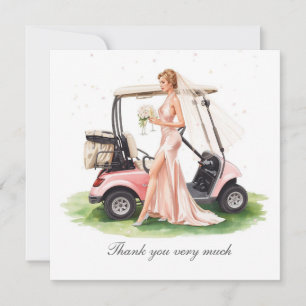 Tarjeta De Agradecimiento Despedida de soltera de golf en campo de golf