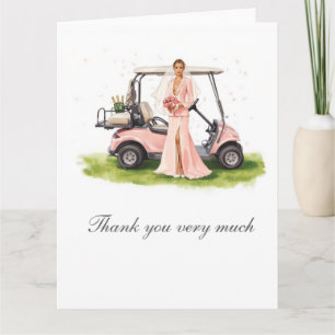 Tarjeta De Agradecimiento Despedida de soltera de golf en campo de golf
