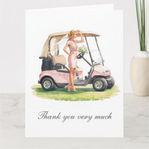 Tarjeta De Agradecimiento Despedida de soltera de golf en campo de golf