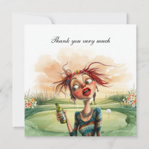 Tarjeta De Agradecimiento Despedida de soltera de golf para mujer golfista