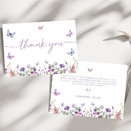Tarjeta De Agradecimiento Despedida de soltera de Mariposas Modernas 