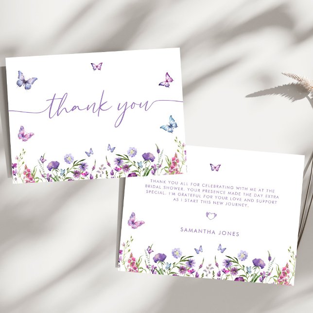 Tarjeta De Agradecimiento Despedida de soltera de Mariposas Modernas  (Subido por el creador)