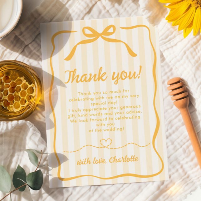 Tarjeta De Agradecimiento Despedida de soltera de miel  (Subido por el creador)