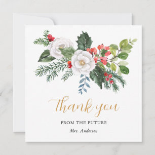 Tarjeta De Agradecimiento Despedida de soltera de Navidad de invierno