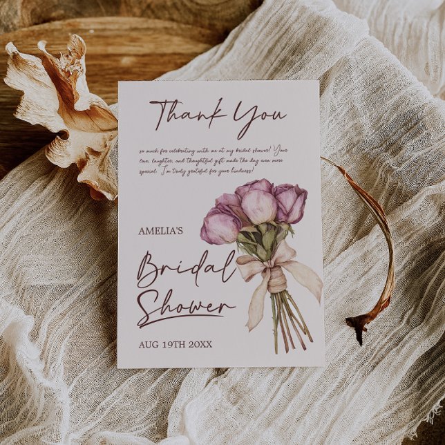 Tarjeta De Agradecimiento Despedida de soltera floral boho (Subido por el creador)