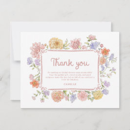 Tarjeta De Agradecimiento Despedida de Soltera Floral Caprichosa