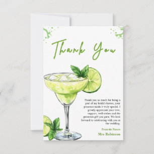 Tarjeta De Agradecimiento Despedida de soltera Green Cocktail Margs & Matrim