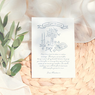 Tarjeta De Agradecimiento Despedida de soltera ilustrada a mano con capricho