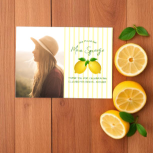 Tarjeta De Agradecimiento Despedida de soltera Main Squeeze Limón